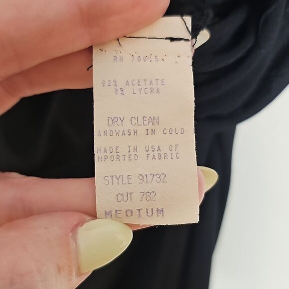 Vintage Bentley Arbuckle Medium Black Stretch Crepe‎ Classic T-Shirt Dress - Picture 6 of 8